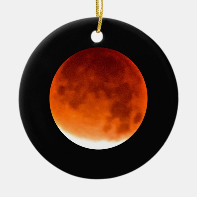 Red Moon Risiing Ceramic Tree Decoration (Front)