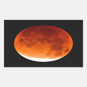 Red Moon Risiing Rectangular Sticker