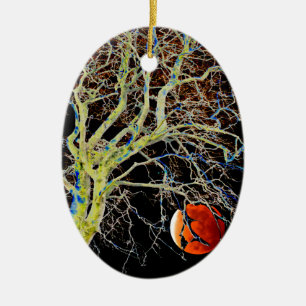 Red Moon Rising Ceramic Tree Decoration