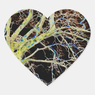 Red Moon Rising Heart Sticker