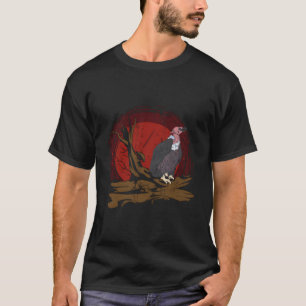 Red Moon Turkey Vulture Creepy Bird Scavenger Anim T-Shirt