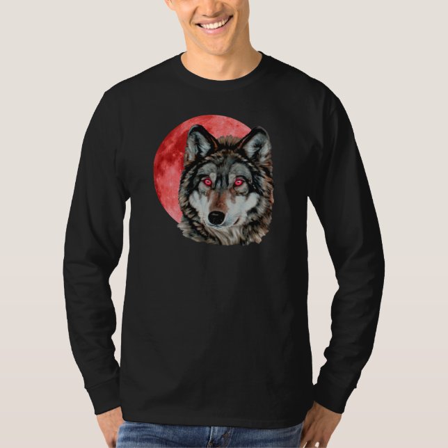 Red Moon Wolf T-Shirt (Front)
