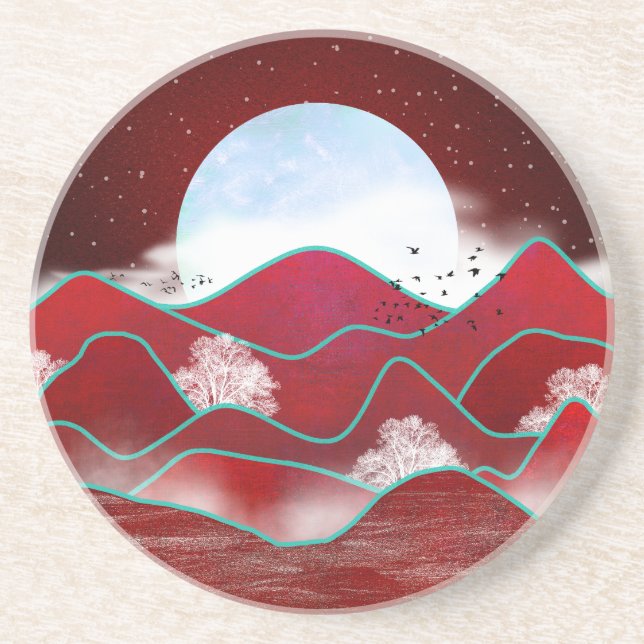 Red Moonrise Coaster (Front)