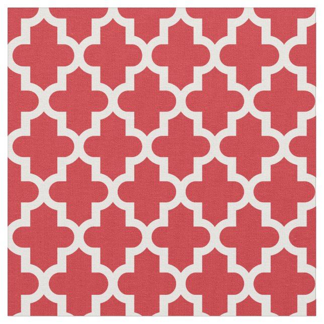 Red Moroccan Print Fabric (Close Up)