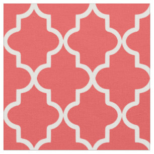 Red Moroccan Quatrefoil Fabric