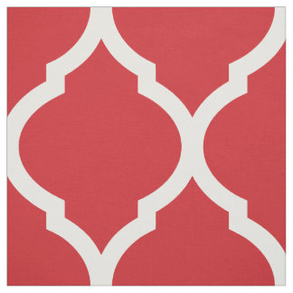 Red Moroccan Quatrefoil Large Scale Fabric