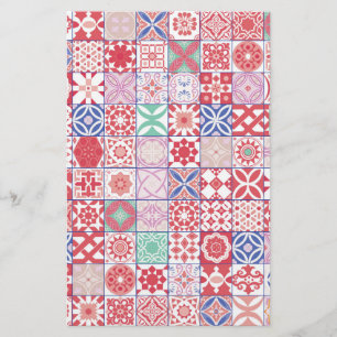 Red Moroccan tile Stationery