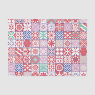 Red Moroccan tile Tissue Paper