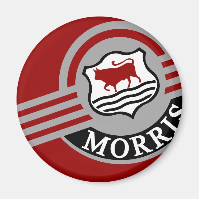 Red Morris Minor Fridge Magnet (Front)