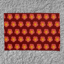 Red Moss Rose Flower Seamless Pattern on