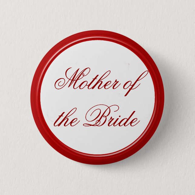 Red Mother of the Bride Wedding Pin (Front)