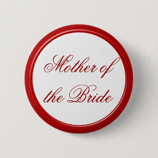 Red Mother of the Bride Wedding Pin