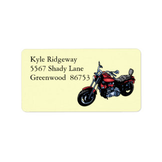 Red Motorcycle Address Label