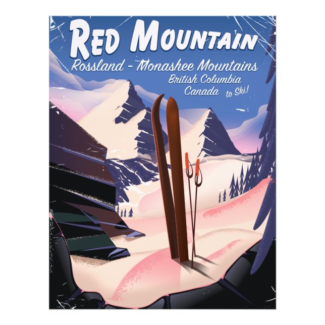 Red Mountain British Columbia, Canada ski poster (Front)