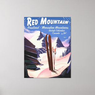 Red Mountain British Columbia, Canada ski poster Canvas Print