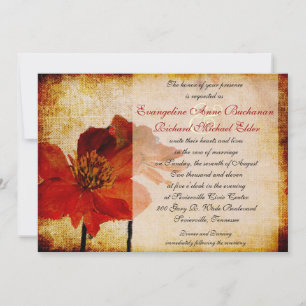 Red Mountain Flower Beautiful Wedding Invitation