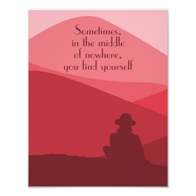 Red Mountain Landscape with Modern Quote  Photo Print (Front)