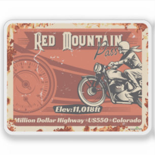 Red Mountain Pass Colorado Motorcycle 01 Sticker