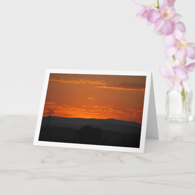 Red Mountain Sky Landscape Card (Orchid)