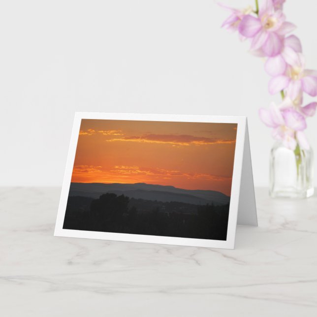 Red Mountain Sky Landscape Card (Orchid)