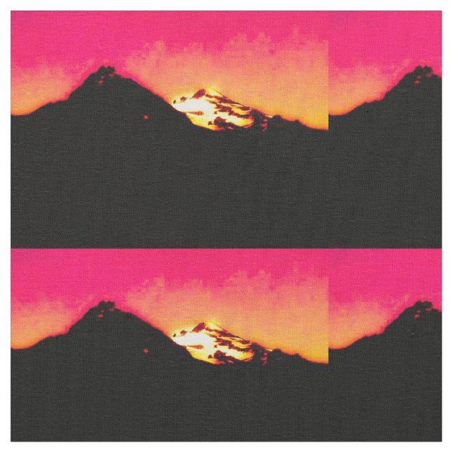 Red Mountain Sunset Fabric (Close Up)