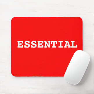 Red Mouse pad That Says Essential