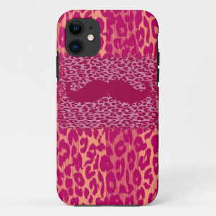 Red Moustache and Leopard Print Case-Mate iPhone Case