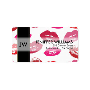 Red mouths Pattern Personalised Label