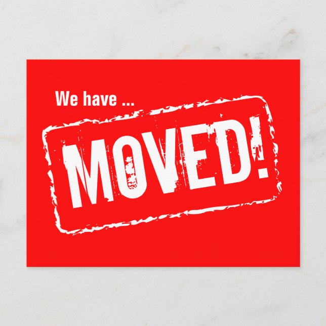 Red moving postcards with rubber stamp print (Front)