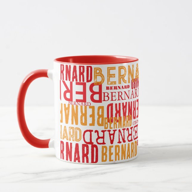 Red Mug with Cool Typography of Names  (Left)