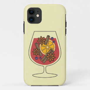 Red mulled wine xmas drawing Case-Mate iPhone case