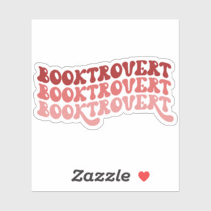 Red Multicolored Retro Booktrovert Vinyl Sticker