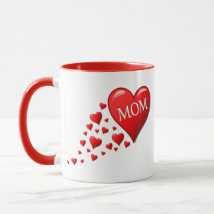 Red Mum Hearts Mug