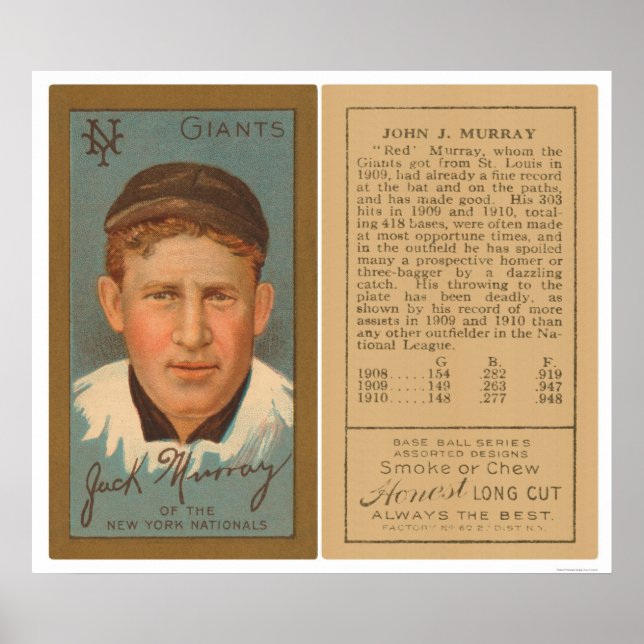 Red Murray Giants Baseball 1911 Poster (Front)