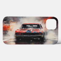 Red Muscle Car head on