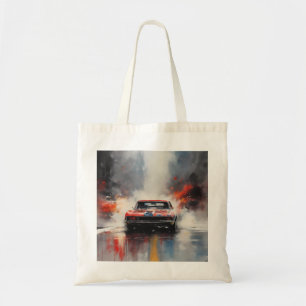Red Muscle Car head on Tote Bag