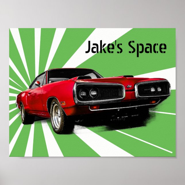 Red Muscle Car Poster (Front)