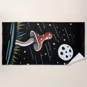 Red Mushroom Beach Towel