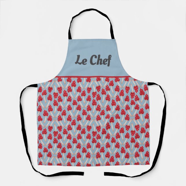 Red Mushroom - Blue Apron (Front)