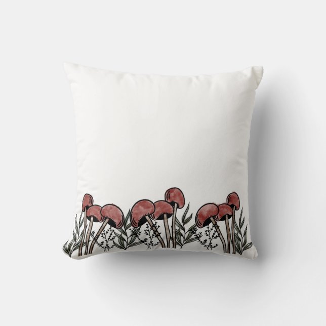 Red Mushroom Caps Cushion (Front)