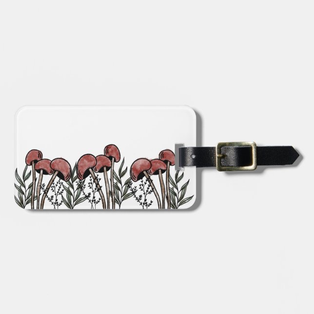 Red Mushroom Caps Luggage Tag (Front Horizontal)