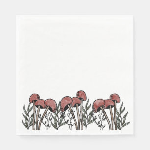 Red Mushroom Caps Napkin