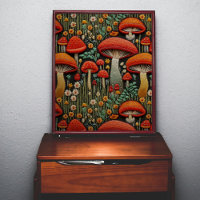 Red Mushroom Embroidery Decoupage