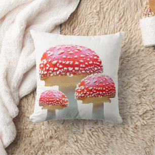 Red Mushroom Throw Pillow