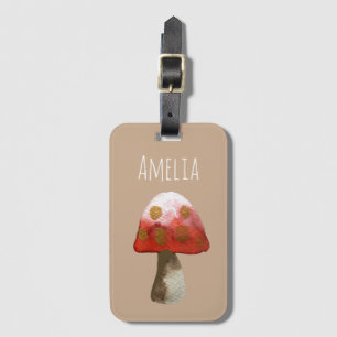 Red Mushroom Toadstool magic Luggage Tag
