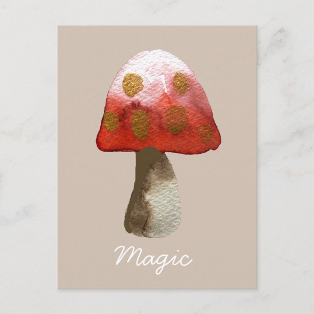 Red Mushroom Toadstool magic Postcard (Front)