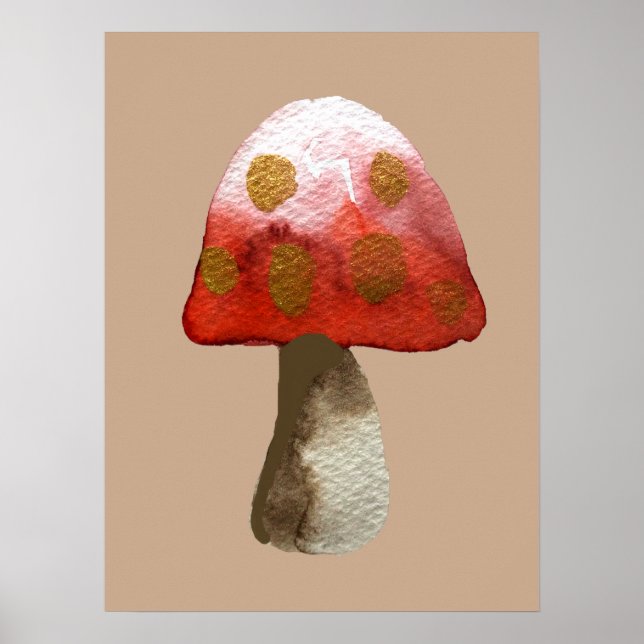 Red Mushroom Toadstool magic Poster (Front)