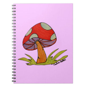 Red Mushroom with purple background Notebook