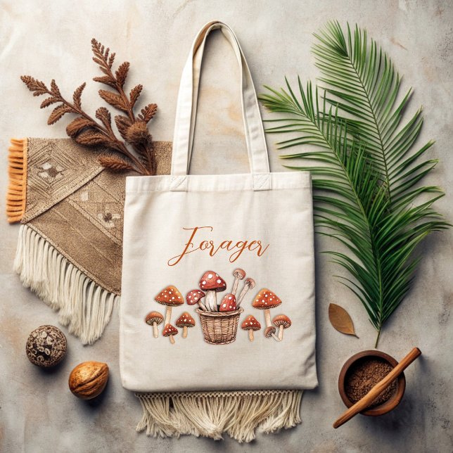 Red Mushrooms Forager Tote Bag (Creator Uploaded)