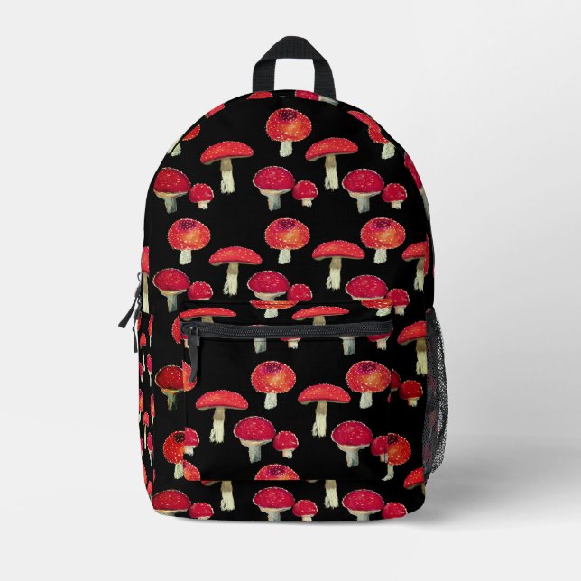 Red mushrooms pattern   Bathroom Towel Set Printed Backpack (Front)